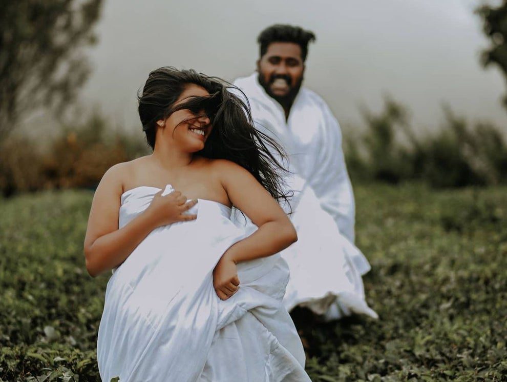 Newlywed couple post-wedding photoshoot