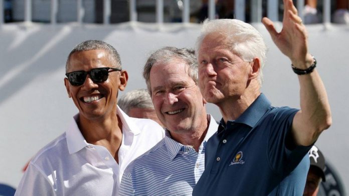 Barack Obama, George W Bush and Bill Clinton