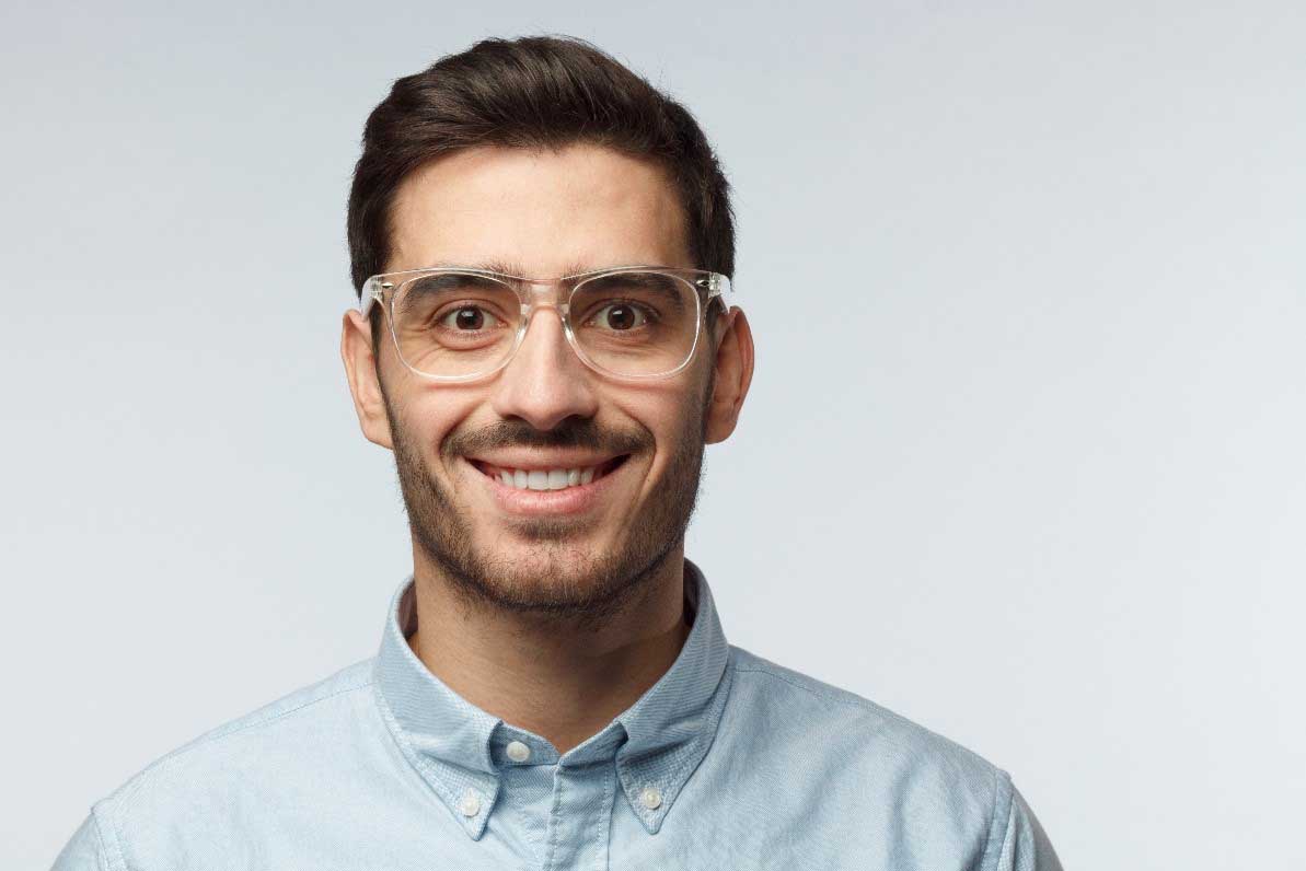 mens transparent glasses
