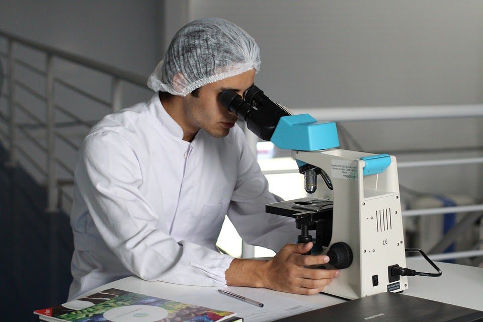 A Scientist Examines at a Lab