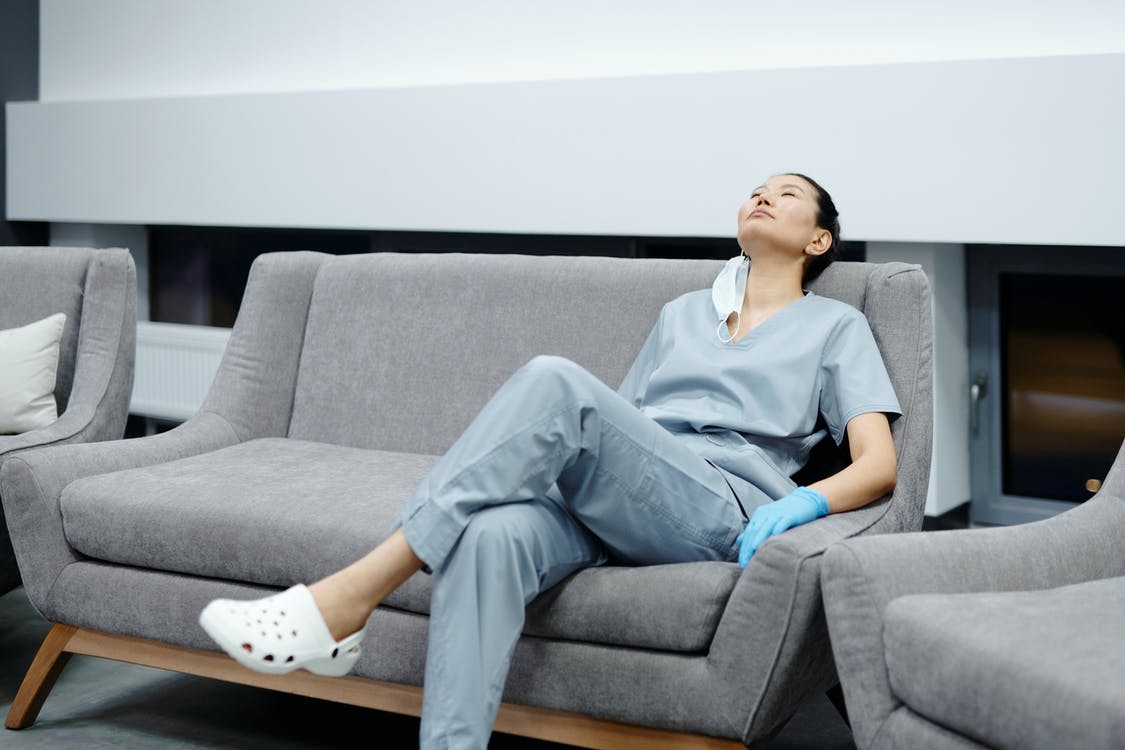 Nurse in a Sofa set