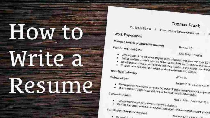 Write A Resume