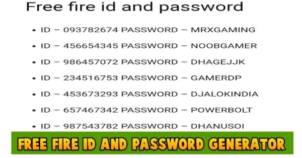 Free Fire Id and Password Generator
