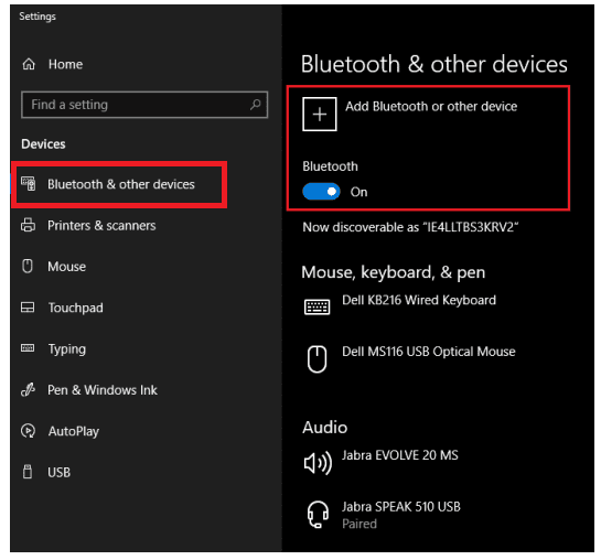 Click Bluetooth & other devices