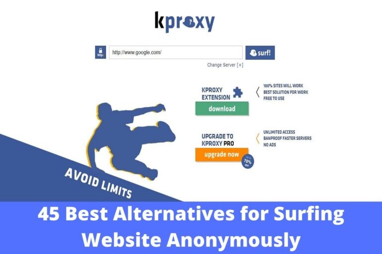 KProxy: Top 45 Best Alternatives for Surfing Website Anonymously in 2023