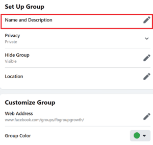 Set up Group