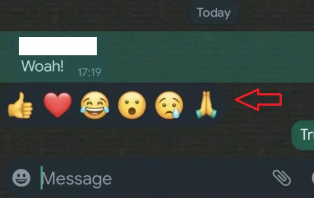 WhatsApp emoji reaction