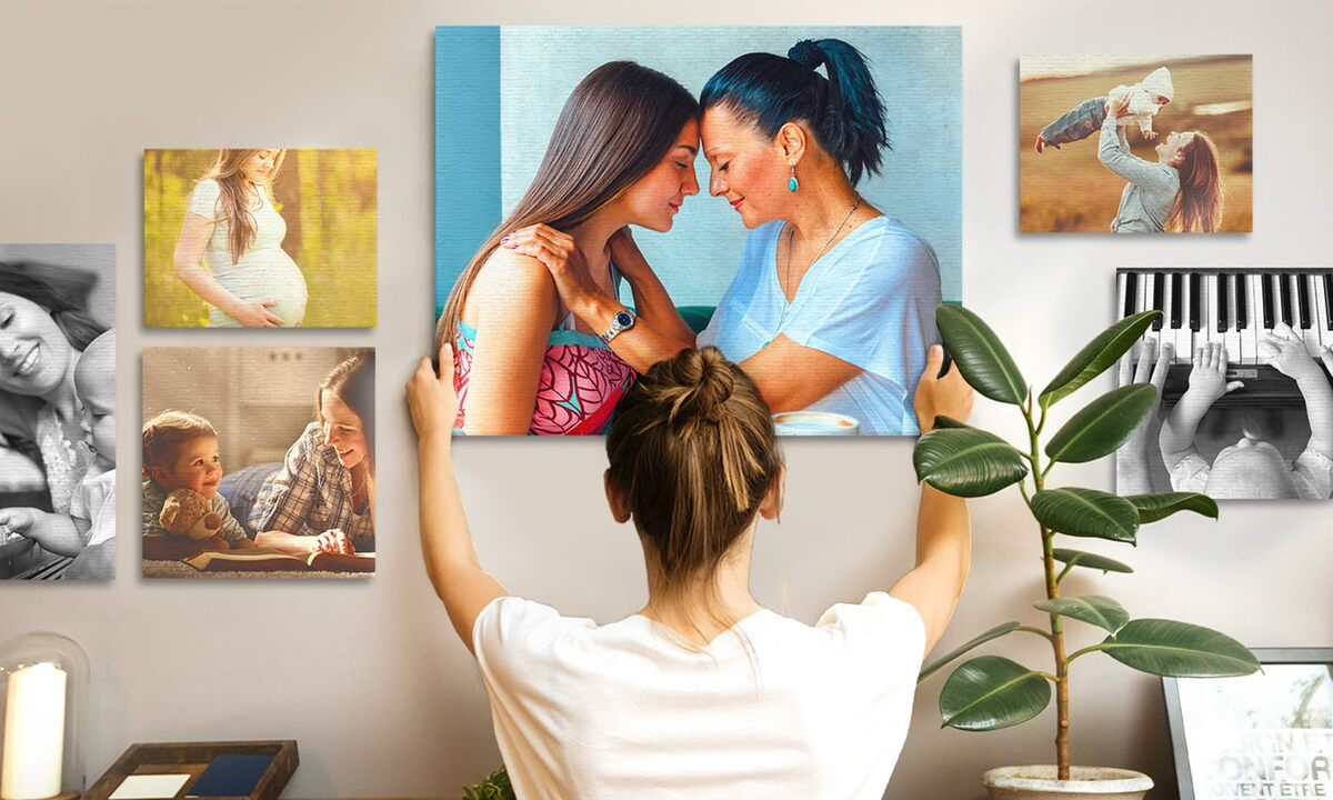 Mother daughter canvas print