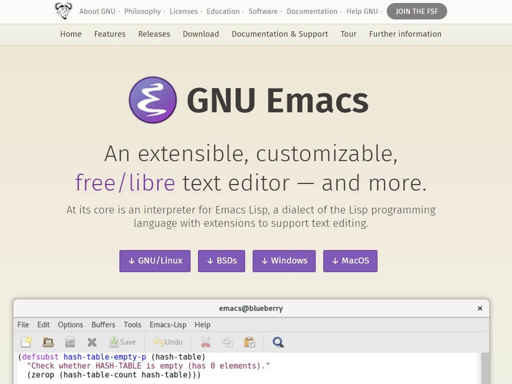 GNU Emacs Best Notepadqq Alternatives