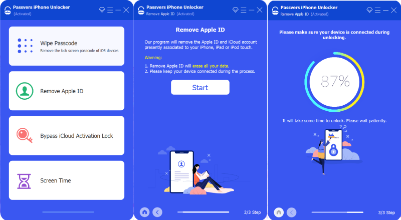 Remove Apple ID with Passvers iPhone Unlocker
