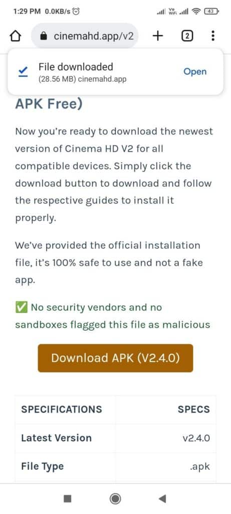 How to install Cinema HD APK