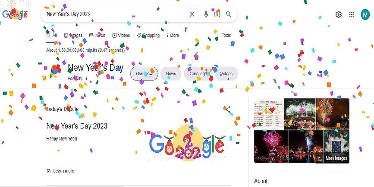 New Year Google Doodle 2023