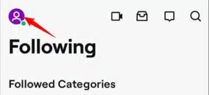 Click on your profile icon