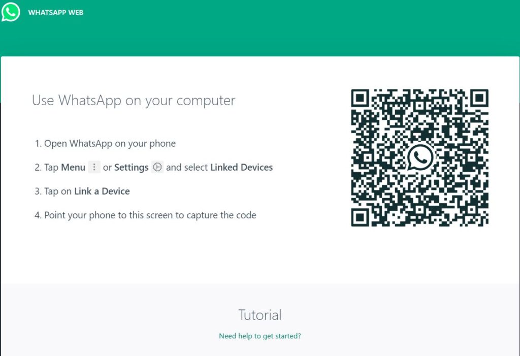 Connect the device to WhatsApp Web