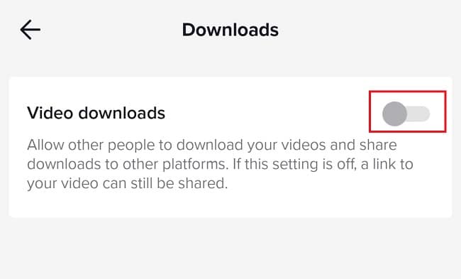 Disable Download Video Option