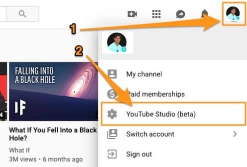 Go to YouTube Studio