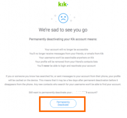 Kik will email you a link