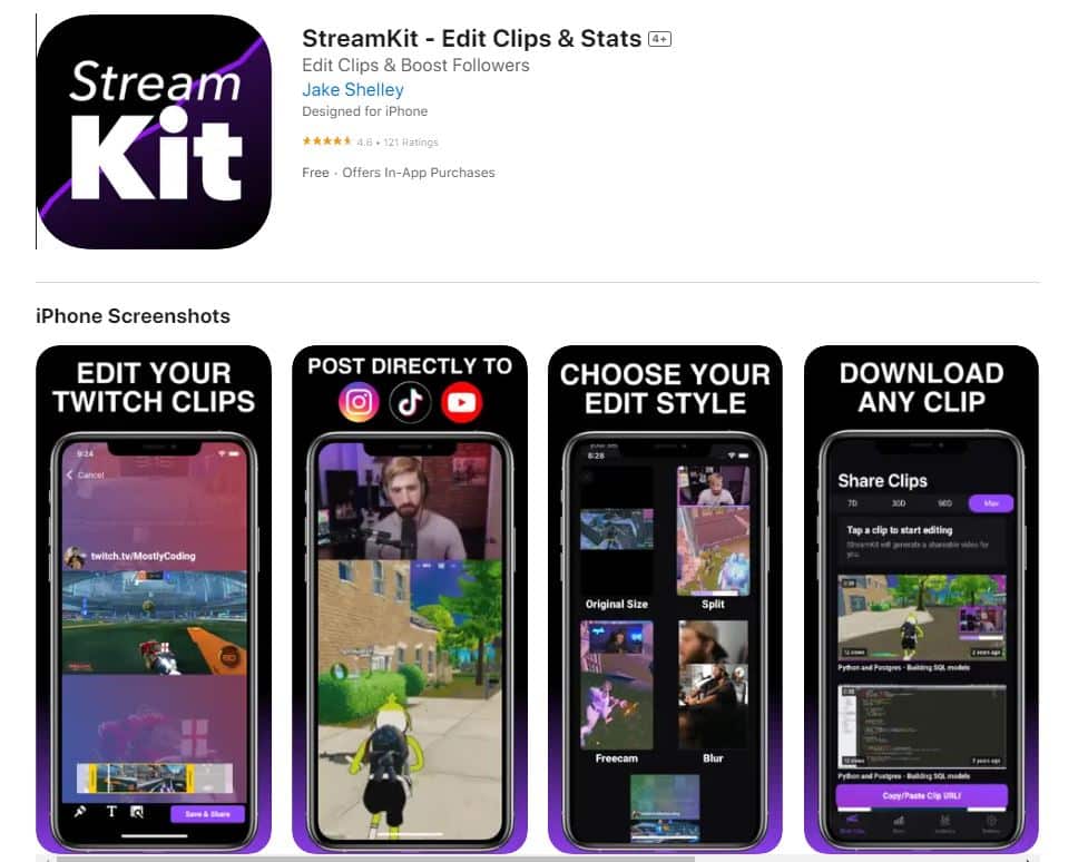 StreamKit Edit Clips Stats