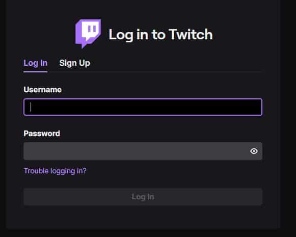 Twitch App login