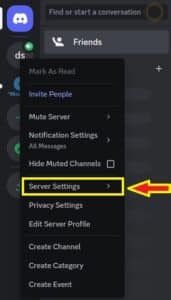 Server settings section