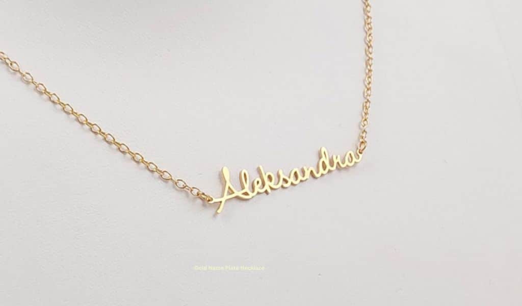 Gold Name Plate Necklace