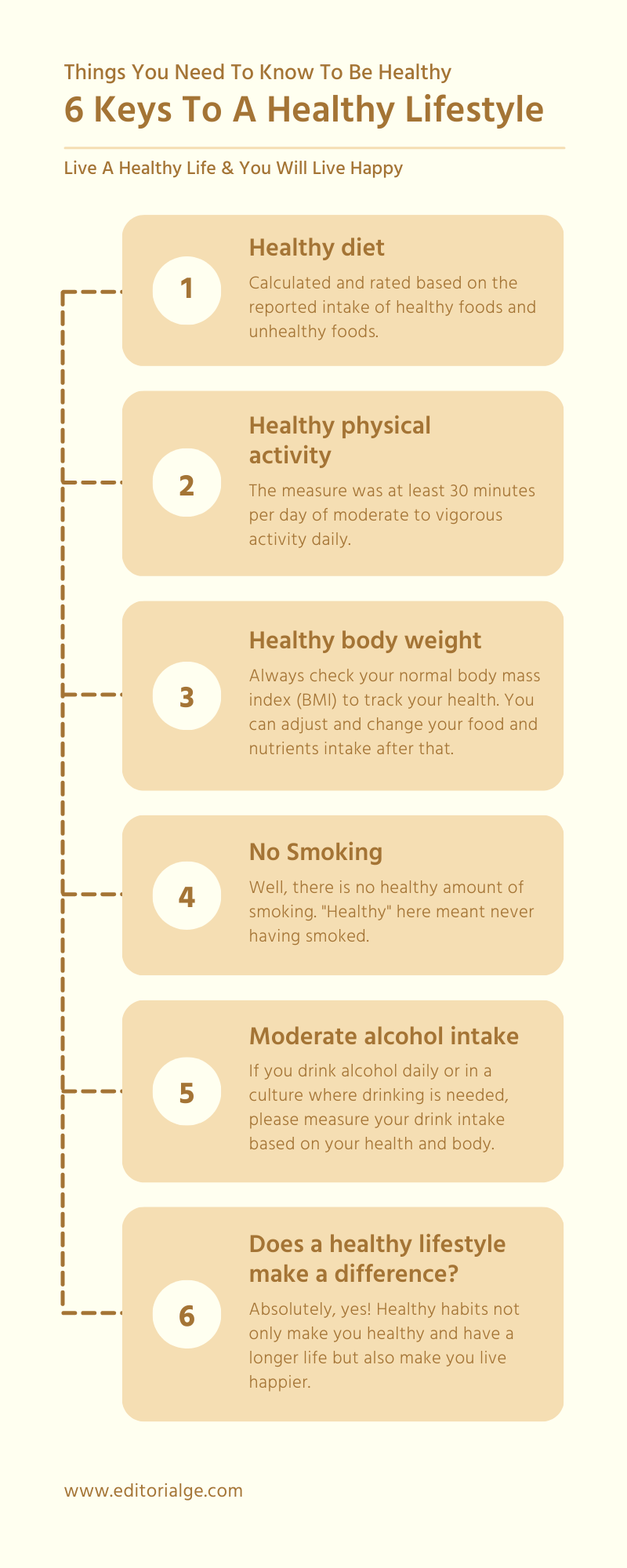 6 keys to healthy lifestyle