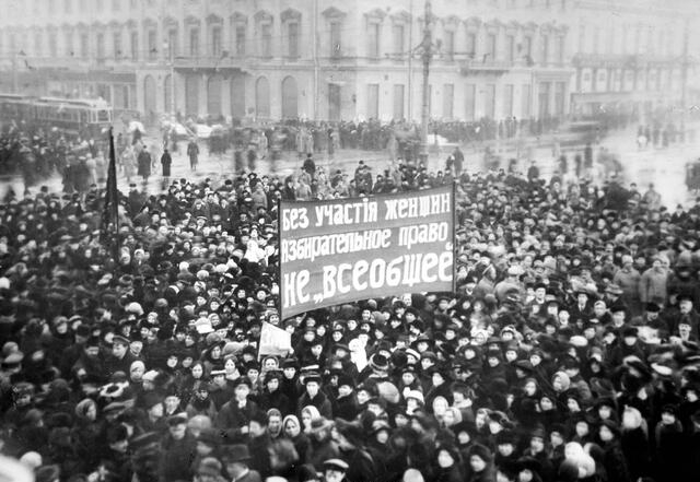 Protests against the great war in Russia, 1917