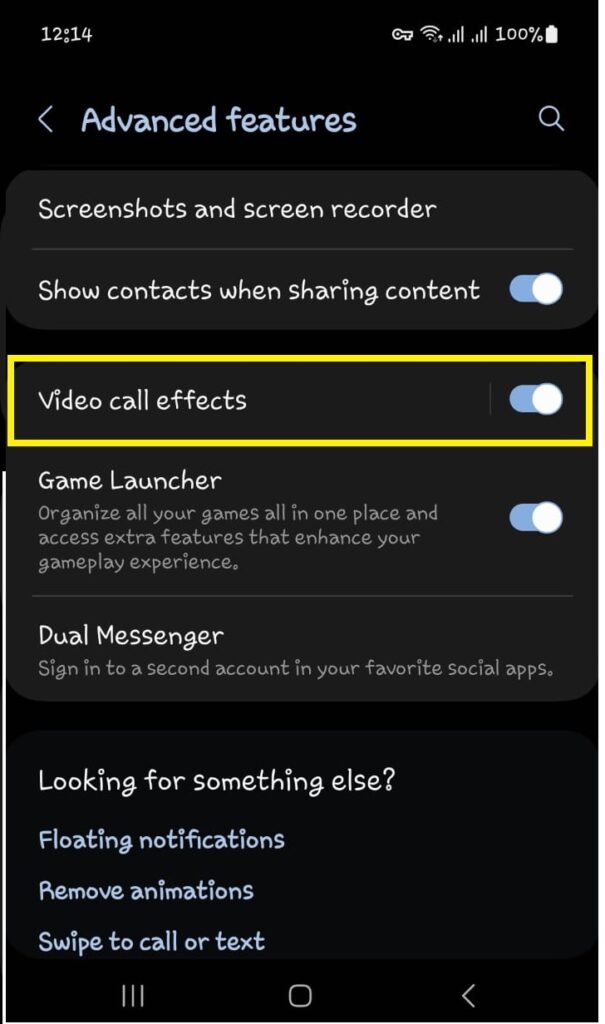 Activate Video call effect