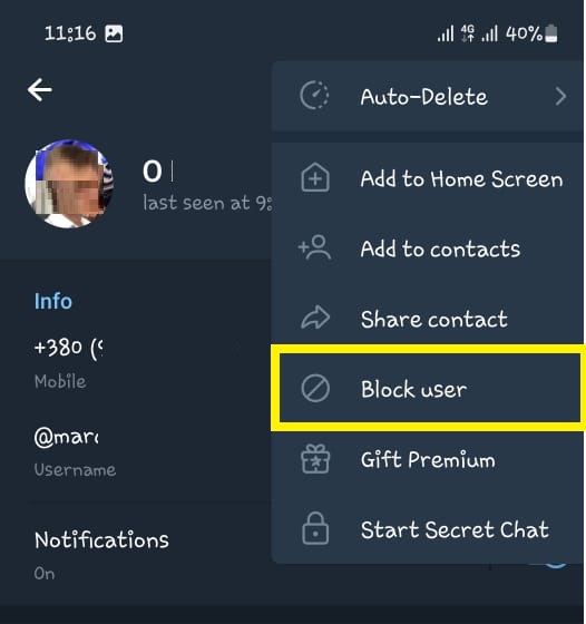 Block User