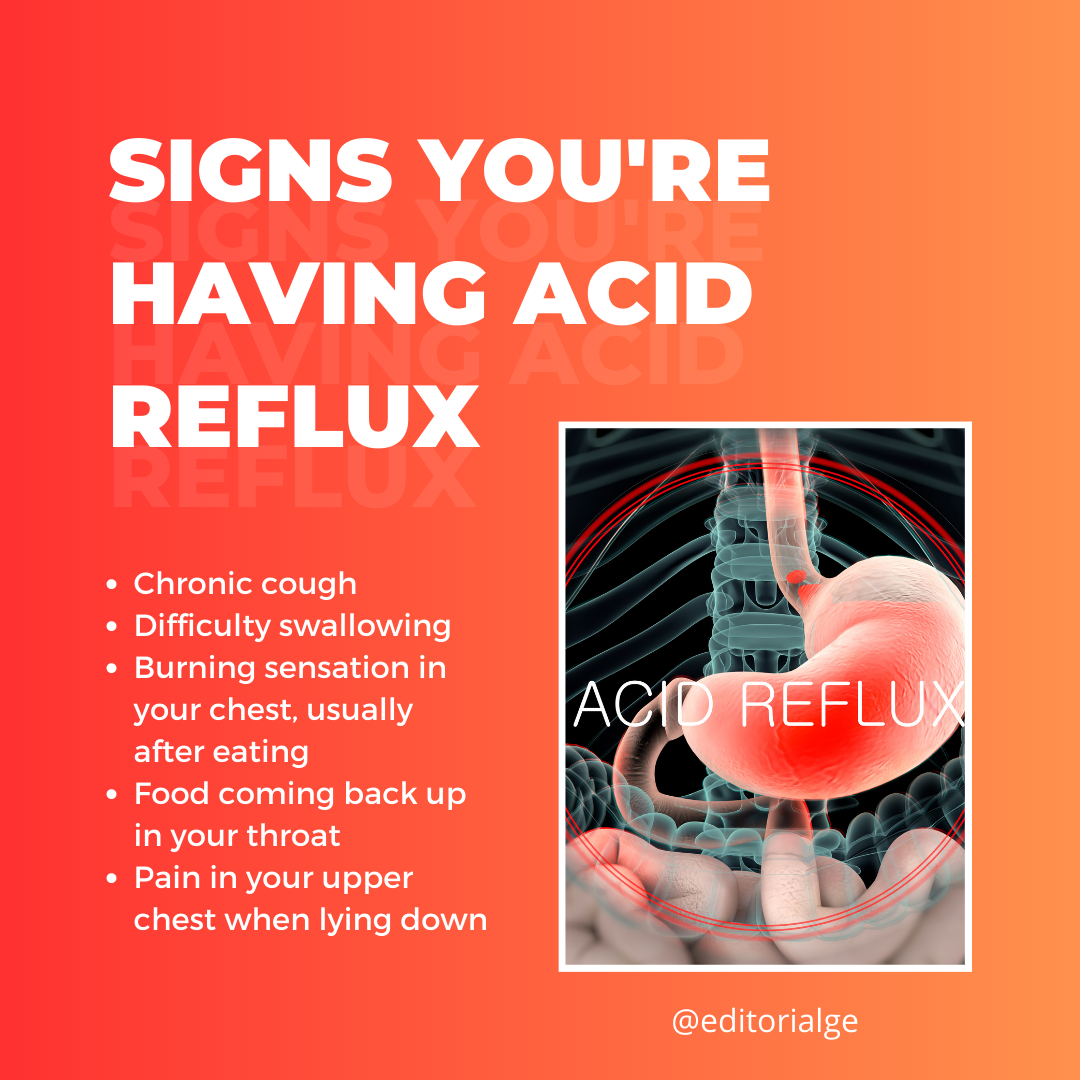 Signs you are having acid reflux