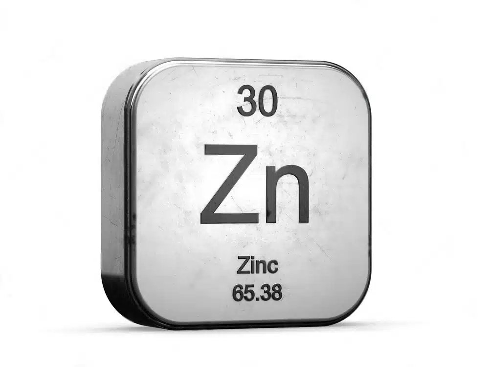 Zinc element from the periodic table series