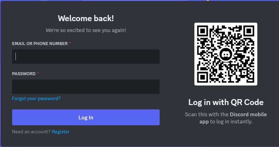 Open Discord and log in to your account