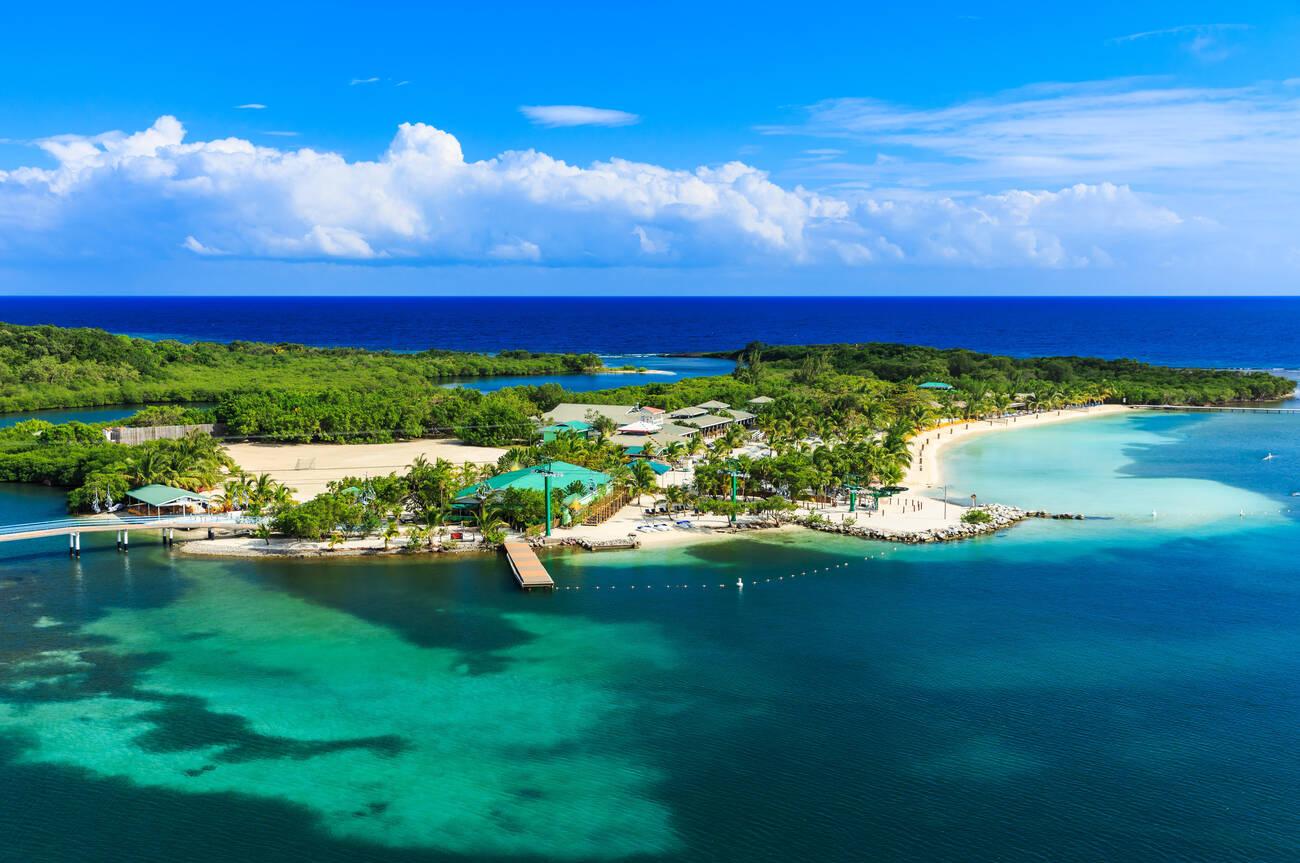 Roatan Island, Honduras. Panoramic view of the island