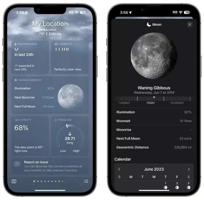 ios 17 moon position