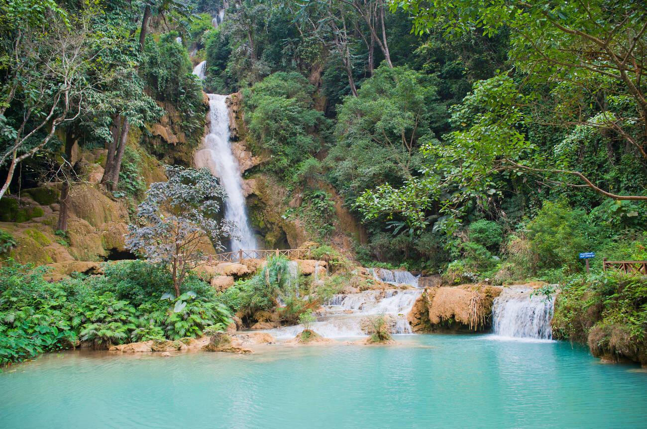 Kuang Si Waterfalls, Luang Prabang, Laos, Indochina, Southeast Asia