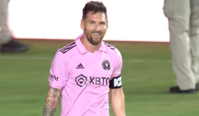 Soccer Star Messi Winning Kick