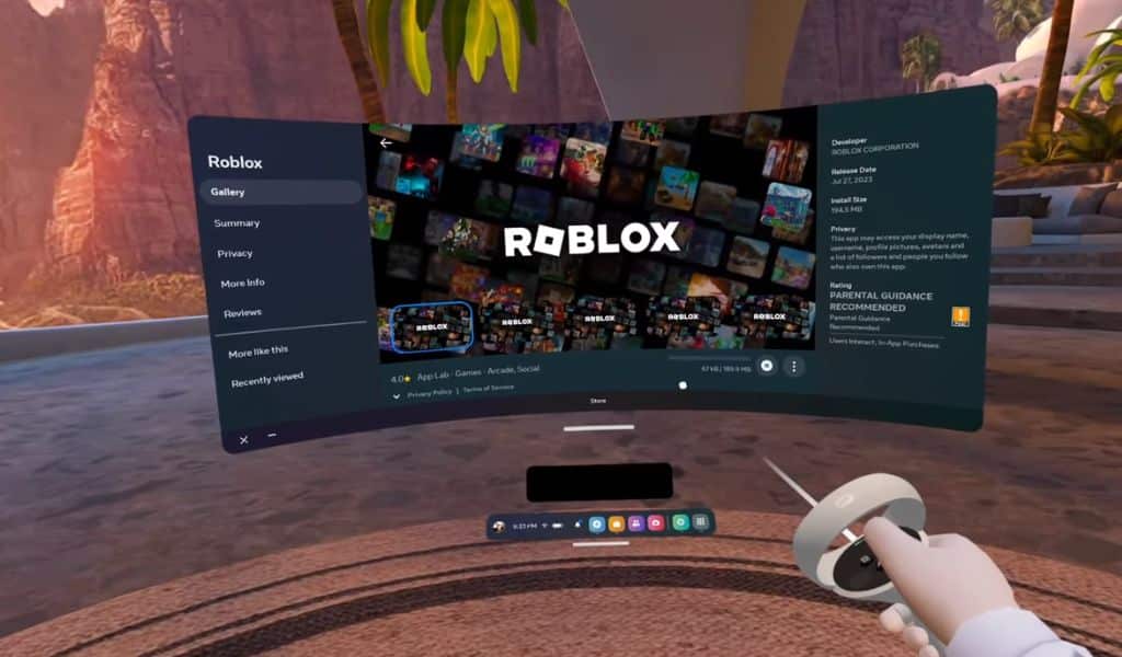 Roblox on Meta Quest Surpasses one Million Downloads