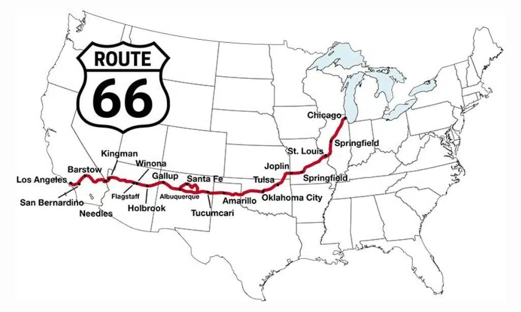 Complete Map Of Route 66 With Cities Complete Map Of Route 66 With Cities
