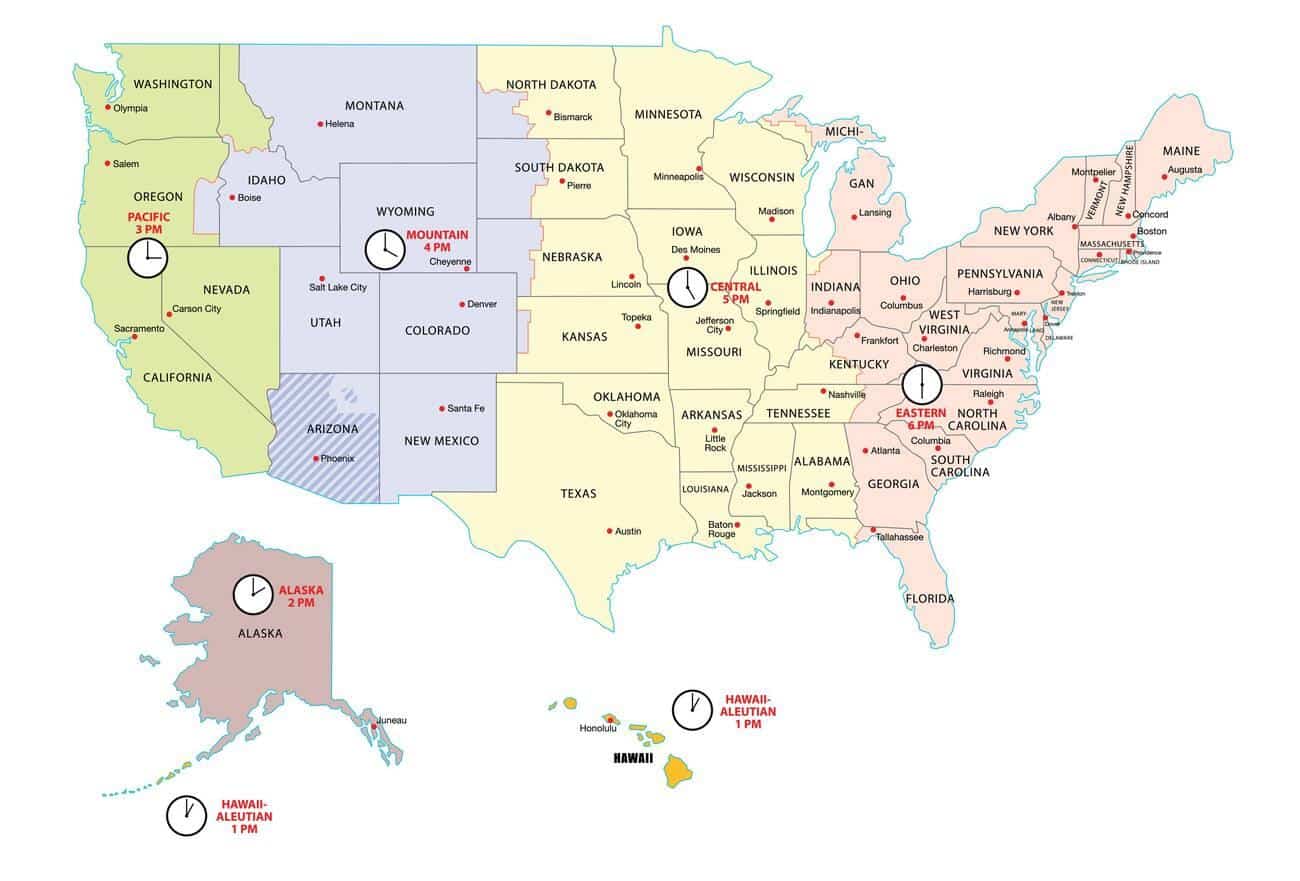 USA Time Zone Map: Ultimate Guide to the 4 Time Zones in USA