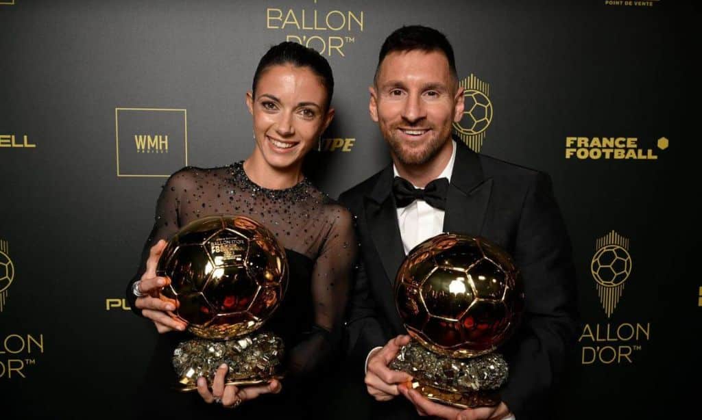 Ballon d'Or 2023 Winner Lionel Messi and Aitana Bonmati