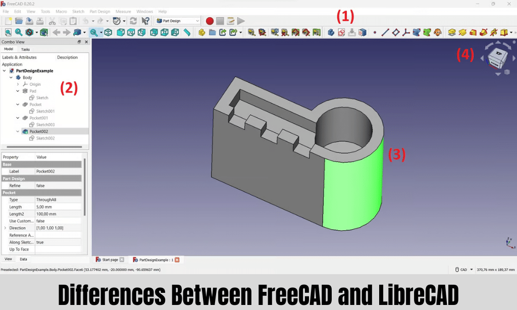 Differences Between FreeCAD and LibreCAD