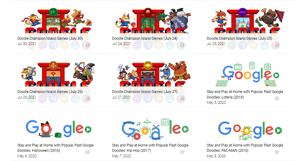 google doodle games