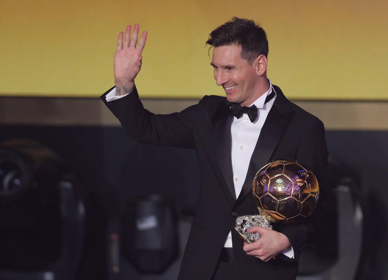 lionel messi with 8th ballon d or