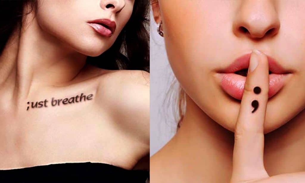 Semicolon Tattoo Designs