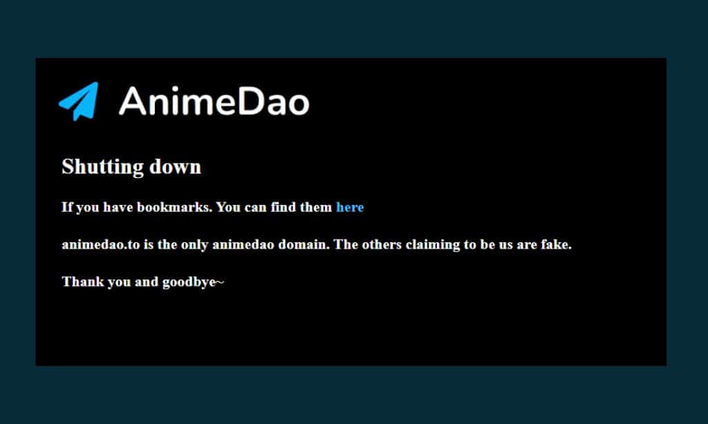  Shutting Down of AnimeDao