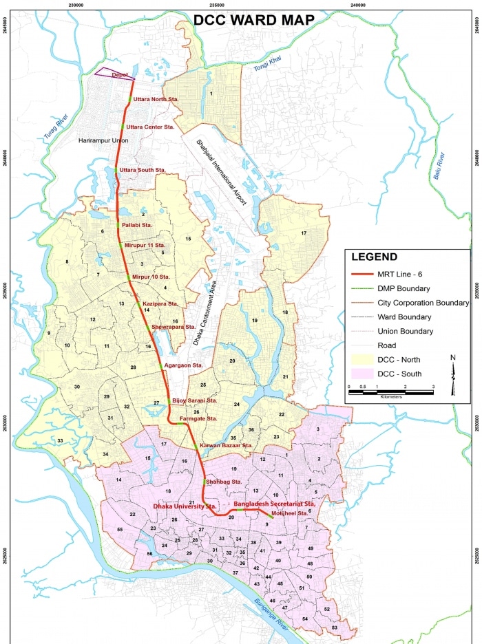 dhaka metro rail mrt line 6 route map