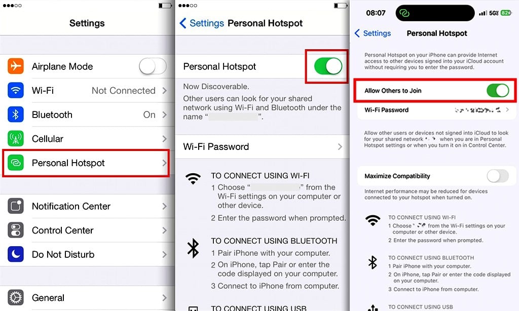 Mirror your screen by creating a mobile hotspot