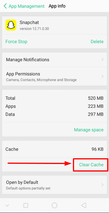 clear cache and data