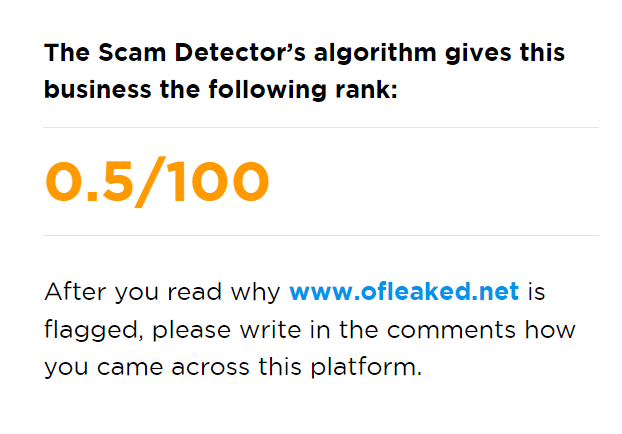 offleaked net legit measurement according to scam detector