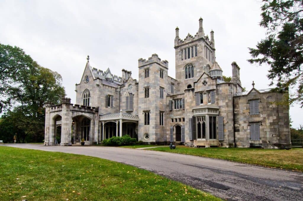 Lyndhurst, the Gothic Revival home of railroad giant Jay Gould, sits near the banks of the Hudson River in Tarrytown, NY